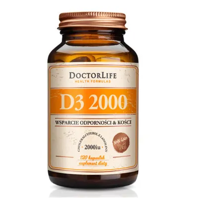 Productafbeelding van Doctor Life D3 2000, met lanoline in olijfolie, 120 capsules