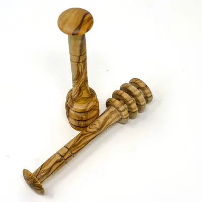 2 Honigdipper aus Olivenholz, 10 cm, handgefertigt