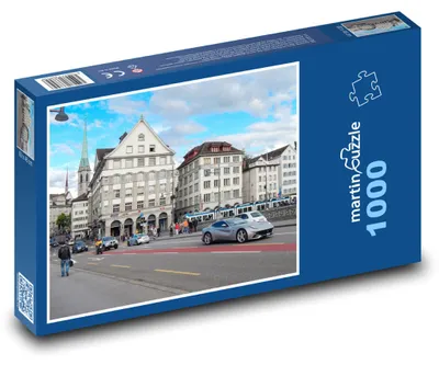 Obrázok produktu pre Puzzle 1000 Historická ulica Zürichu - martinpuzzle