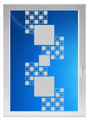Produktbild von INDIGOS UG - Wohnzimmer Mosaikmuster Quadrate - Farbe: silberfein satiniert - 116x45 cm - Sichtschutzfolie - Fensterfolie - Glasdekorfolie - für die Küche, Wohnzimmer Mosaikmuster Quadrate ans Fenster