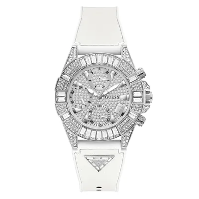 Produktbild von GUESS Damen Multifunktionsuhr 40th Anniversary Special Edition Weiß Silber GW0814L2