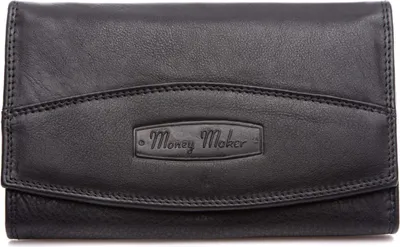 Produktbild von Money Maker Damen Geldbörse aus weichem Echt Leder Schwarz
