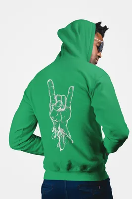 Produktbild von D&B Uni Hoodie ZIPZN00015 Rock And Roll Grün-Größe XL