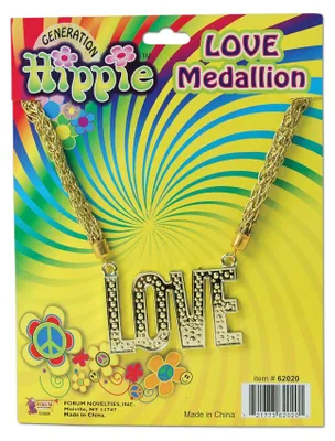 Image de Bristol Novelty – Médaillon "Amour Hippie" (BN1899) (Taille unique) (Or)