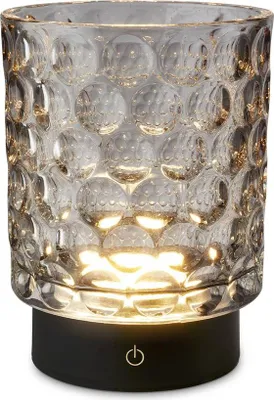 Image de Briloner Sunora LED Lampe de table sans fil IP44, Variable, tactile, sans fil, protection contre les éclaboussures, transparent, Ø11 x 15 cm