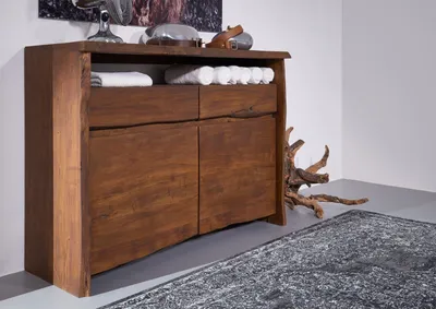 Produktbild von MASSIVMOEBEL24 Sideboard Akazie 131x45x96 braun lackiert PURE ACACIA #203