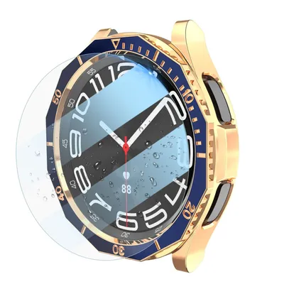 Produktbild von Für Samsung Galaxy Watch 6 Classic 43mm Set aus Hülle + Hart Glas + Lünettenring