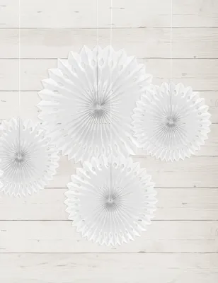 Produktbild von 3 Papierfächer Weiß Set 20, 25 und 30 cm - Einheitsgröße