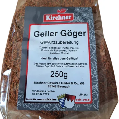 Produktbild von 250g Geiler Göger Kirchner Hähnchengewürz Gewürzzubereitung Gefügelgewürz