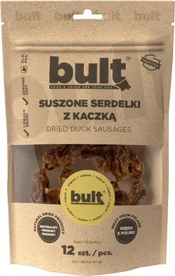 Obrázek produktu pro Bult | Kachní klobásky – 240 g – 95 % masa – 12 kusů – Přírodní pamlsky pro psy