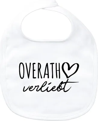 Produktbild von Huuraa Baby Lätzchen Overath verliebt White Klettverschluss  Baumwolle Latz Geschenkidee