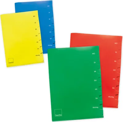 Produktbild von TimeTEX Wochentags-Mappe A4-Plus, 2 Stück, 7 Unterteilungen