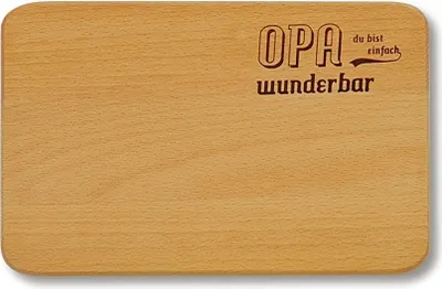Produktbild von KESPER 85012 Schneidebrettchen aus Buche - Opa du bist einfach wunderbar, 23 x 15 x 1 cm / Frühstücksbrettchen