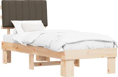 Produktbild von Bettgestell mit gepolstertem Kopfteil Taupe 80 x 200 cm