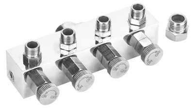 Productafbeelding van Aluminium luchtslangverdeler met airbrush-adapter en accessoires