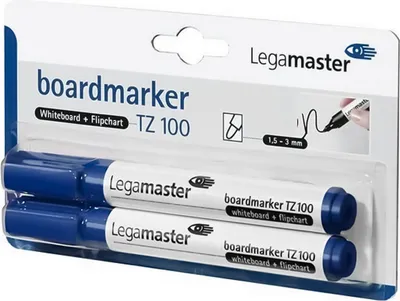 Produktbild von Legamaster 7-110503-2 Boardmarker TZ100, blau, im 2-Stück-Blister