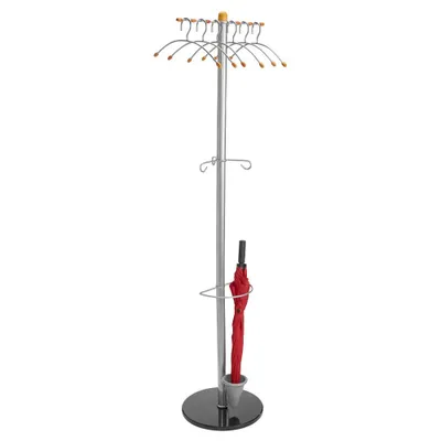 Produktbild von ALCO Kleiderständer 2805 silber Metall 5 Haken Ø 48,0 x 178,0 cm