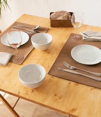 Produktbild von 2er Set Platzdeckchen Monaco Kopfer - Platzsets - Kunstleder - Rechteck - Abwaschbar - Braun - 45x30cm