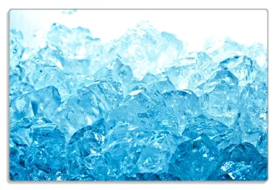Produktbild von Wallario Frühstücksbrettchen aus Glas 20 x 30 cm mit rutschfesten Füßen, Motiv Leuchtendes Eis in blau