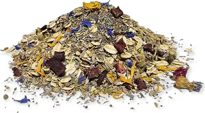 A pile of loose tea or herbal blend.