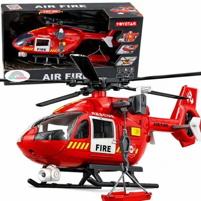 Zdjęcie produktu dla Helikopter Strażacki Zabawka Ratunkowy z Dźwiękiem i Światłem SOS