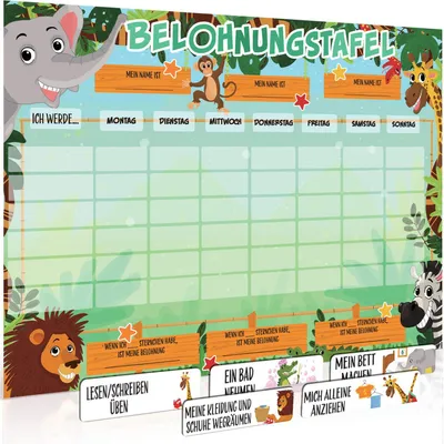 Image de SB Education Le grand tableau de récompenses de Luigi pour les enfants - Tableau de tâches de l'agenda hebdomadaire pour les bons comportements à partir de 3 ans - Le tableau de routine de l'agenda quotidien avec