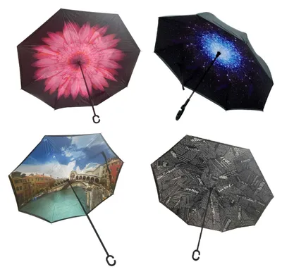 Zdjęcie produktu dla Omgoods - Wodoodporny parasol z odwracalną konstrukcją i innowacyjnym designem