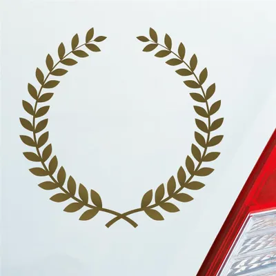 Produktbild von Auto Aufkleber Lorbeerkranz Insigne Auszeichnung Siegerkranz 10x10 cm Gold Sticker Heckscheibenaufkleber