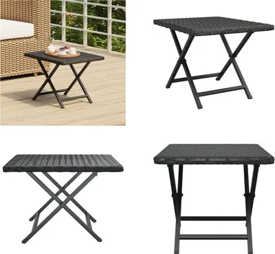 Produktbild von vidaXL Klapptisch Schwarz 45x35x32 cm Poly Rattan - Klapptisch - Klapptische - Gartenmöbel - Esstisch