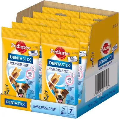 Produktbild von Denta Stix Daily Oral Care – Zahnpflege Hundeleckerli für kleine Hunde 5-10kg (7 Stück) 110 g (10er VE)