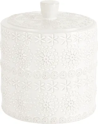 Obrázek produktu pro Spirella Relief, Skladovací krabice, Bílá, Kulatý, Porcelán, Jednobarevný, Bílá