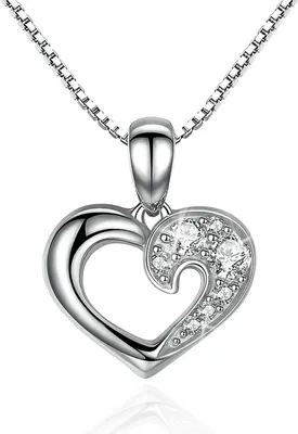 Produktbild von Damen Halskette Herz Heart Anhänger 925 Sterling Silber Geschenk Geschenkbox Autiga® silber