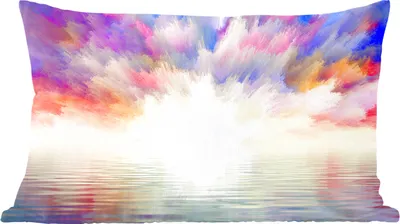Produktbild von MuchoWow® Zierkissen Sofakissen Wohnzimmer Dekokissen 60x40 cm Himmel - Farben - Sommer - Kopfkissen - Polster mit Foto