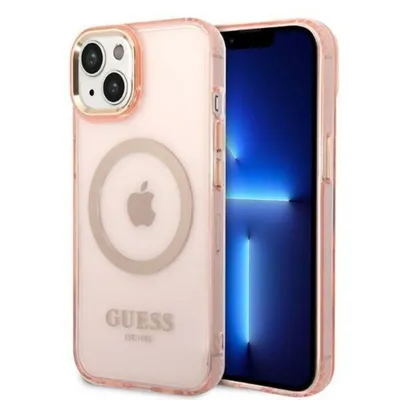 Produktbild von Guess Guhmp14Mhtcmp Iphone 14 Plus 6,7 Rosa/Rosa Hartschale Gold Outline Translucent Magsafe