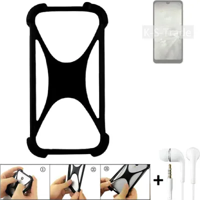 Produktbild von K-S-Trade Handy-Hülle + headphones kompatibel mit Sharp Aquos Wish2 Schutz-Hülle Bumper Silikon Cover Case Silikoncase Silikonbumper TPU Softcase
