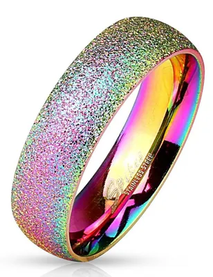 Productafbeelding van Bungsa 62 (19.7) Regenboogring, gestraald, diamantoptiek, roestvrij staal, damesmodel