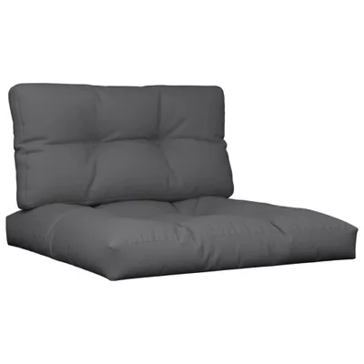 Image de vidaXL Coussin pour palette 2 pcs. tissu anthracite