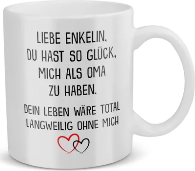 Produktbild von 22Feels Enkelin Geschenk von Oma, Mädchen 18. Geburtstag Abitur Weihnachten Tasse Haferl Frauen Kaffeetasse Firmung Konfirmation Uni Abschluss Bachelor Master Meistertitel