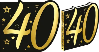 Produktbild von GÄSTEBUCH Schwarz Gold mit der Zahl 40 GEBURTSTAG