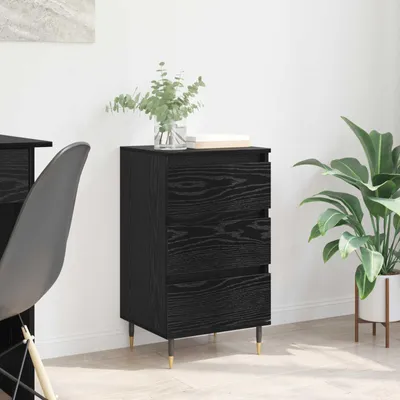 Image de vidaXL Sideboard noir imitation chêne 35 x 40 x 70 cm Bois composite