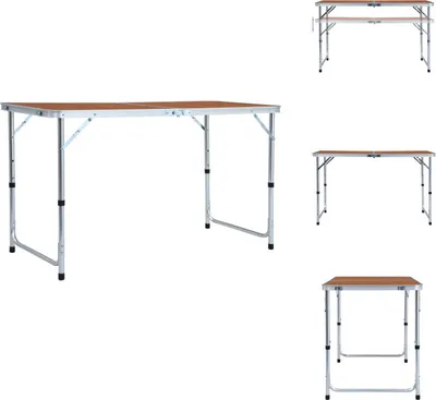 Immagine prodotto di vidaXL Tavolo da campeggio pieghevole in alluminio 120 x 60 cm - Mobili da campeggio