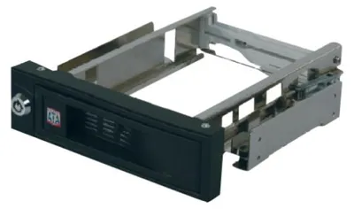 Produktbild von ICY BOX IB-168SK-B, Wechselrahmen, 1x 3,5" SATA I/II/III HDD zu 1x SATA Host, EasySwap trägerlos, Stahl + Plastik, schwarz, 13,3 cm (5.25"), Carrier Panel, Schwarz, 3.5", SATA, SATA II, SATA III, Kunststoff, Edelstahl