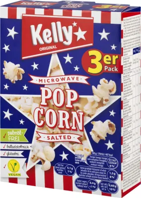 Produktbild von Mikrowave Popcorn gesalzen 3x90g von Kellys