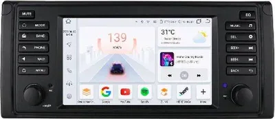 Produktbild von Android Autoradio mit 7'' Bildschirm, 2Din, GPS, Navi, Stereo, RDS, Videospeler, 8Core, 3G, 32G, für BMW 5er E39 X5 E53 M5