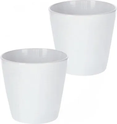 Produktbild von Klassische weiße Blümpot Topf Set 2 Stück 13cm