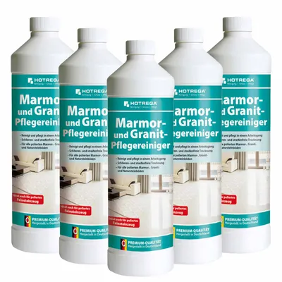 Produktbild von HOTREGA Marmor und Granit Pflegereiniger Konzentrat 1l - Marmor-Reiniger , Fliesenreiniger, Steinreiniger, Natursteinreiniger