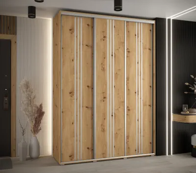 Produktbild von Kleiderschrank ASIRI 6 - 170/45 cm, Artisan-Eiche / Silber