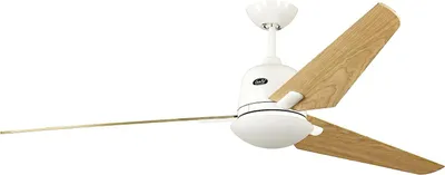 Zdjęcie produktu dla Energooszczędny wentylator sufitowy z oświetleniem i pilotem Eco Aviatos 162 cm biały / klon