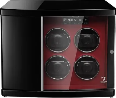 Produktbild von Modalo - 3006144 - Uhrenbeweger für 6 Uhren - Timeless - schwarz-rot