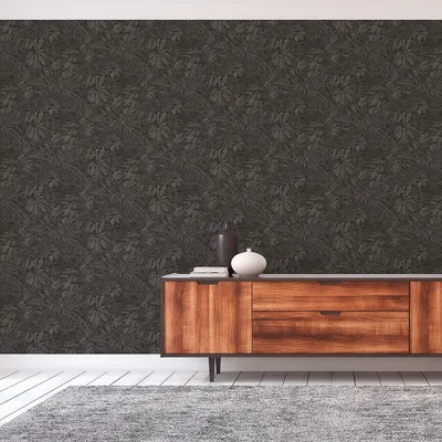 Produktbild von Tapete Camilla Dschungel M1-No.11095 Vlies Schwarz Grau Tadessi 10.05 m x 0.53 m